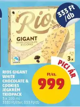 PENNY RIOS GIGANT WHITE CHOCOLATE & COOKIES JÉGKRÉM TRIOPACK ajánlat