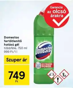 Tesco Domestos fertőtlenítő hatású gél ajánlat