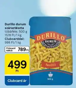 Tesco Durillo durum száraztészta ajánlat