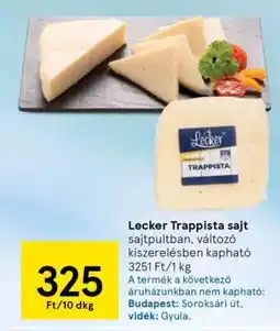 Tesco Lecker Trappista sajt ajánlat
