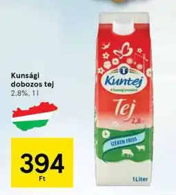 Tesco Kunsági dobozos tej ajánlat