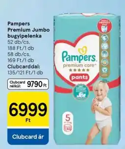 Tesco Pampers Premium Jumbo bugyipelenka ajánlat
