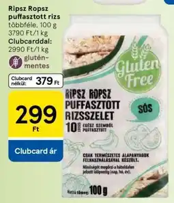 Tesco Ripsz Ropsz puffasztott rizsszelet ajánlat