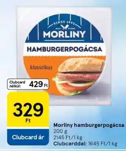 Tesco Morliny hamburgerpogácsa ajánlat