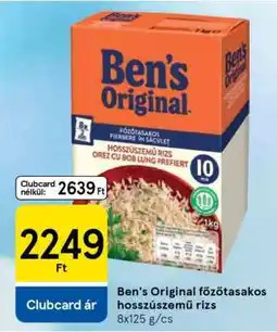 Tesco Ben's Original főzőtasakos hosszúszemű rizs ajánlat