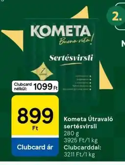Tesco Kométa Útravaló sertésvirsli ajánlat