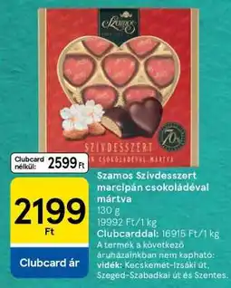 Tesco Szamos Szívdesszert marcipán csokoládéval mártva ajánlat