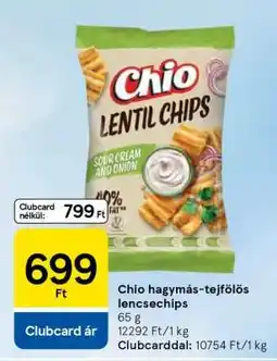 Tesco Chio hagymás-tejfölös lencsechips ajánlat