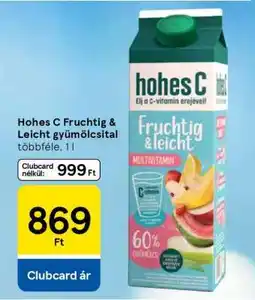 Tesco Hohes C Fruchtig & Leicht gyümölcsital ajánlat