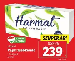 Lidl Harmat Papír zsebkendő ajánlat