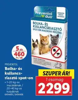 Lidl Bolha- és kullancsriasztó spot-on ajánlat