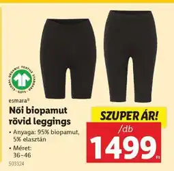Lidl Női biopamut rövid leggings ajánlat