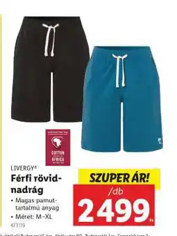 Lidl LIVERGY Férfi rövidnadrág ajánlat