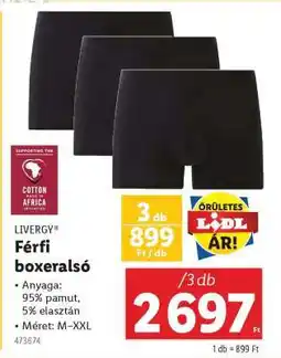 Lidl LIVERGY Férfi boxeralsó ajánlat