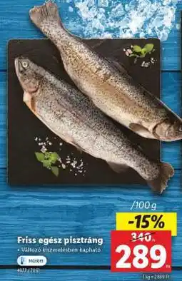 Lidl Friss egész pisztráng ajánlat