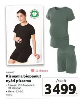 Lidl Kismama biopamut nyári pizsama ajánlat