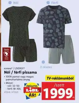Lidl Női / férfi pizsama ajánlat