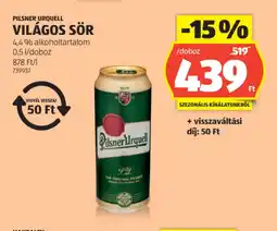 ALDI Pilsner Urquell Világos Sör ajánlat