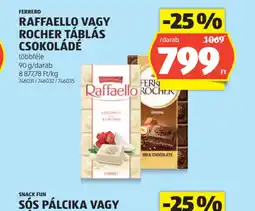 ALDI Ferrero Raffaello vagy Rocher táblás csokoládé ajánlat