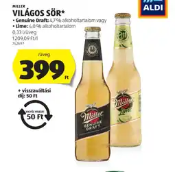 ALDI Miller Világos Sör ajánlat