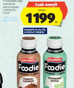 ALDI Ehrmann Étkezést helyettes FOODIEtő ital ajánlat