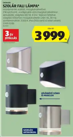 ALDI Casalux szolár fali lámpa ajánlat
