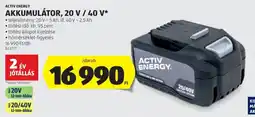 ALDI Activ energy akkumulátor ajánlat