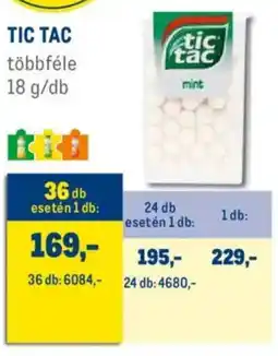 Metro Tic Tac ajánlat