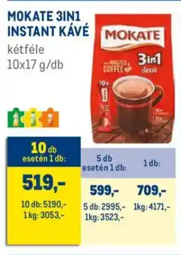 Metro Mokate 3in1 instant kávé ajánlat