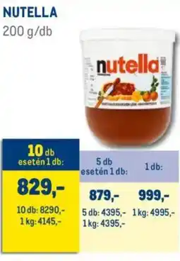 Metro Nutella ajánlat