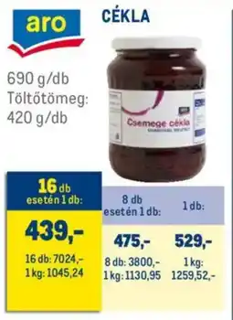 Metro Aro cékla ajánlat