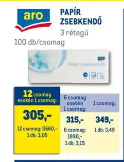 Metro Aro papír zsebkendő ajánlat