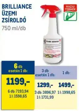 Metro Brilliance üzemi zsíroldó ajánlat