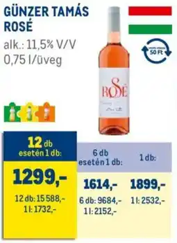 Metro Günzer Tamás Rosé ajánlat