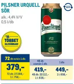 Metro Pilsner Urquell sör ajánlat