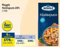 Metro Meggle főzőtejszín 20% ajánlat