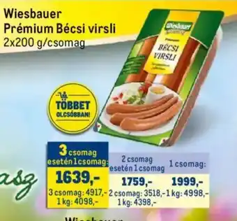 Metro Wiesbauer Prémium Bécsi virsli ajánlat