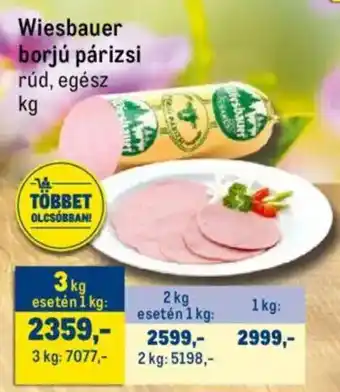 Metro Wiesbauer borjú párizsi ajánlat