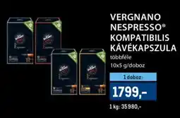 Metro Vergnano Nespresso kompatibilis kávékapszula ajánlat