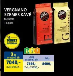 Metro Vergnano szemes kávé ajánlat