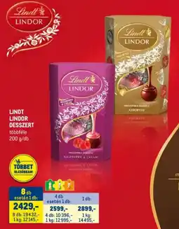 Metro Lindt Lindor desszert ajánlat