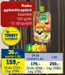 Metro Kubu gyümölcspüré ajánlat