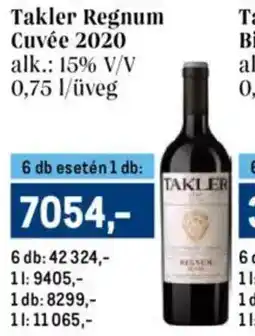 Metro Takler regnum cuvée 2020 ajánlat