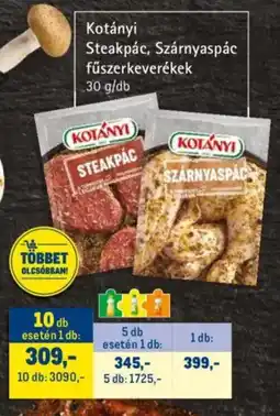 Metro Kotányi steakpác, szárnyaspác fűszerkeverékek ajánlat