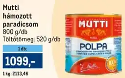 Metro Mutti hámozott paradicsom ajánlat