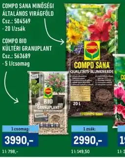 Metro Compo sana minőségi általános virágföld ajánlat