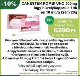 PatikaPlus Canesten kombi uno lágy hüvelykapszula stb. ajánlat