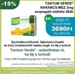 Tantum verde narancs-méz 3mg szopogató tabletta