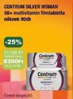 PatikaPlus Centrum silver woman 50+ multivitamin filmtabletta nöknek ajánlat