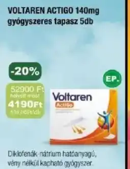 PatikaPlus Voltaren actigo gyógyszeres tapasz ajánlat